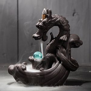 Rökelsehållare Keramik Dragon Backflow Incense Burner Fragrance Lamps