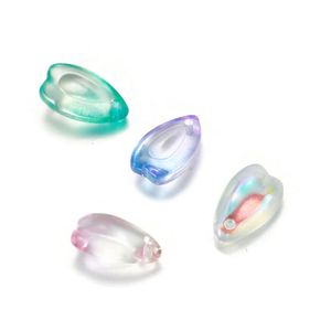 20pcs/lote novo design Dream color vidro encantos de vidro longo de flor de pétala de pétal