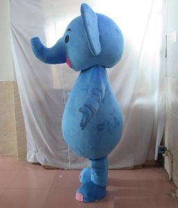 2019 Hochwertiger blauer fetter Elefant-Maskottchen-Kostümanzug für Erwachsene zum Verkauf