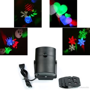 LED-Effekte für den Innenbereich, mehrfarbiges Laserlicht, bewegtes RGB, Projektion von Feiertagen mit 4 Karten, umschaltbare Muster, Weihnachts-Halloween-Party-Dekoration