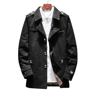 Mens Designer Cargo Jackets Buttoned Lapel Collar Trench Coats Spring Autumn Winter Fashion Long Wind Breaker Jacket M-5XL Multicolor