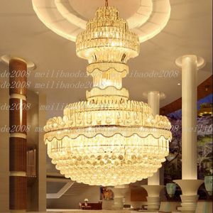 Modern Crystal Chandelier American Gold Lighting Fixture European Long Shining Crystal Lights Home Indoor Lighting MYY