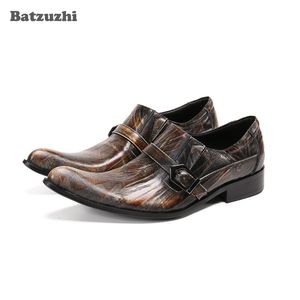 Batzuzhi Personalità Scarpe da uomo Punta a punta Scarpe eleganti in pelle formale Uomo Fibbia Scarpe classiche in pelle Uomo Business Chaussures