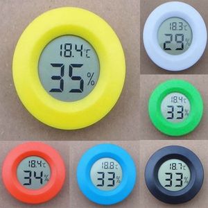 Wholesale temperature measurement tools for sale - Group buy Mini LCD Digital Thermometer Hygrometer Humidity Temperature Measurement Tool Round Electronic Temperature and Humidity Meter Plastics
