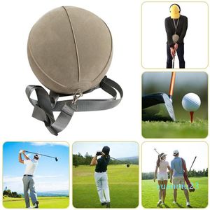 Wholesale-Grey Golf Smart Inflatable Ball Golf Swing Trainer Aid Assist Posture Correction Training Supplies Training Aids Accessory