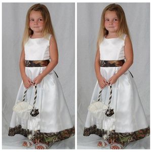 White With Camo Flower Girls Dresses For Country Wedding Cap Sleeve Jewel Little Girls Party Dress For Special Occasion Dress Gown Communion