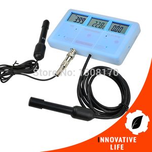 Freeshipping Multi-Function Water Quality Meter EC CF TDS PH Celsius Fahrenheit + Built-in Rechargeable Battery 6-in-1 Tester