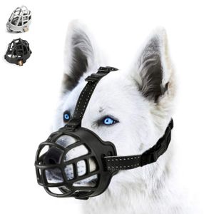 Silikongummi Basket Dog Mune - Anti -tuggning Biting Barkingg - Mjuk justerbar andningsbar säkerhetsmask för små medelstora hundar mun