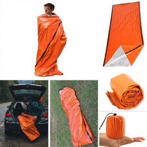 Outdoor Life Emergency Sleeping Bag Mantenha térmica quente impermeável Mylar First Aid Blanke Emergência Camping Survival engrenagem