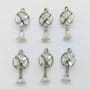 50pcs Electric Fan Charms Pendants Retro Jewelry Accessories DIY Antique silver Pendant For Bracelet Earrings Keychain mm