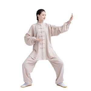 Kvinnors Wushu Kung Fu Tracksuits Kinesisk stil Traditionell Tang Suit Set Unisex Martial Arts Tai Chi Uniform Exercise Kläder