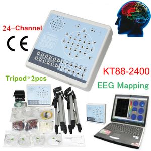 KT88-2400 Digital 24 Channel EEG Machine Brain Electric Activity Mapping Systems ECG EMG EOG Breath+PC software+2 bracket CE FDA on Sale