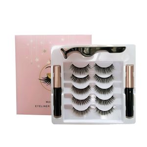 5pcs box magnetic eyelash with magnetic eyeliner and twizeer natural long lasting eyelashes eye makeup tool J172