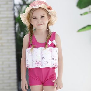 Baby Girls One Piece Swimsuits Creative Buoyancy Training Swimwear New Cute Kids Bathing Suit Free Shipping