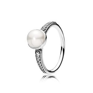 All'ingrosso- Elegante anello con diamante CZ con scatola per Pandora Real 925 Sterling Silver Jewelry Temperate Lady Ring Holiday Gift