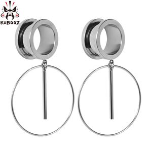 KUBOOZ Ucho Piercing Wskaźniki Ze Stali Nierdzewnej Dangle Wtyczki Tunele Body Biżuteria Expander Nearser Moda Kolczyki Biżuteria 2 sztuk