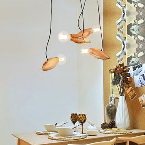 Modern Light LED Wood Candelier Bedroom Living Room Restaurang Studie Deco Lampa Bedside Pendant Lampor Lighting Fixtures Art