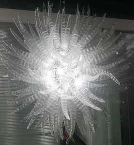 Lâmpadas agora tendendo 36 polegadas transparente cadeia de vidro pingente luz encomenda espiral cristal candelabro iluminação para casa hotel restaurante arte decoração art