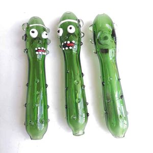 Funny Smoking Glass Pipe Cucumber Heady tobacco Hand insect Cigarette pyrex colorful spoon Pipes Tool Accessories oil Rigs