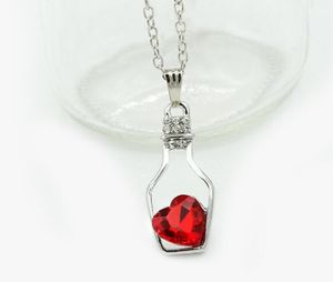 New Love Crystal Bottle Necklace Wishing Bottle Drift Bottles Clavicle Chain For Women Girls Gift 9 colors