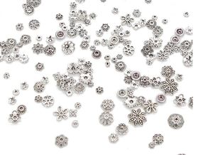 300 Stück tibetische Silberperlen Endkappen Blumenperlenkappen für die Schmuckherstellung Diy-Zubehör Großhandelsversorgung