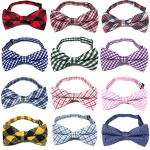 British Style Baby Tie Barn Plaid Slips Mode Barn Gullig Gitter Slips Hot Kids Bomull och Justerbar Bow Tie C5934