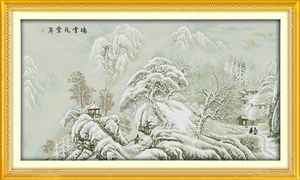 Una tempestosa neve promette un buon raccolto, pittura decorativa, ricamo a punto croce fatto a mano, set di cucito contati, stampa su tela DMC 14CT/11CT