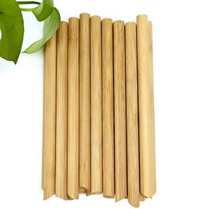 bamboo straws reusable natural customized logo private label with cleaner and box cleaner disposable for drinking bubble tea