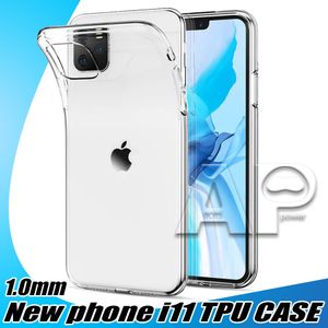 1,0 mm B Casos de telefone com TPU suave e transparentes para iPhone 13 12 mini 13 Pro Max X Xs XR 8 7 6s Plus Tramsparent Tampo do telefone