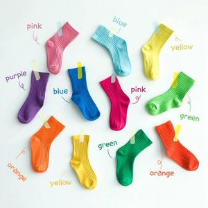Çocuk Çorap Bebek Erkek Kız Pamuk Çorap Yaz Nefes Şeker Renk Diz Yüksek Çorap Açık Havada Spor Unisex Ayak Bileği Çorap CYP669