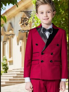 Smoking per occasioni formali da ragazzo di dimensioni personalizzate Abiti da uomo piccoli Drop Bambini Smoking per feste di matrimonio per bambini Abbigliamento formale da ragazzo (giacca + pantaloni)