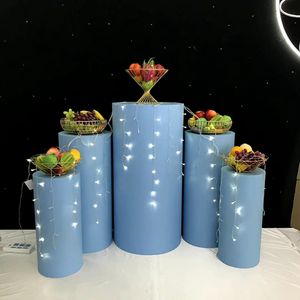 2019 Grand Event Flower Cake Dessert Candy Crafts Display Metal Rack Bröllopsbord Cylinder Pillar Stativ för barn Barn 100 dagar Dusch