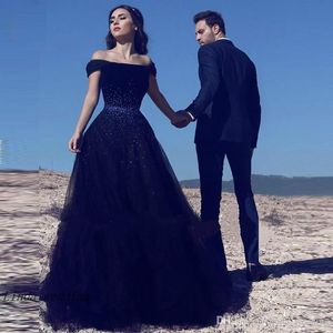 2019 New Tulle Abito da sposa blu navy Arabo A Line Abito da sposa lungo Sud Africa Plus Size Custom Made Vestido De noiva