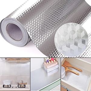 Metermall 40x100cm Foil de alumínio autônoma adesivo de parede impermeável Autista de parede Diy Cozinha móveis de parede à prova de óleo