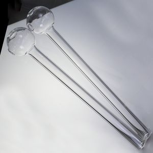 Cachimbo de água de vidro transparente transparente de 6,5 polegadas (16,5 cm) Bubbler Pyrex Queimador de óleo Queimador de óleo de vidro transparente Cachimbo manual de água para fumar