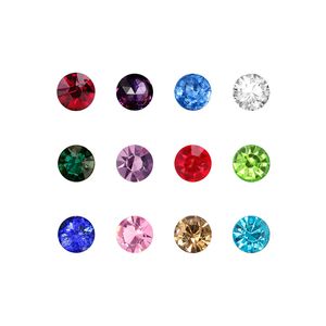 120 ADET 3mm/4mm/5mm yuvarlak şekil doğum taşı takılar DIY aksesuarları Karışık renkli Birthstone Yüzer Takılar Cam Oturma Madalyon