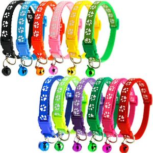 dog cat single footprint collars cat buckle collar factory direct sale pet patch bell collar dog cats single footprint