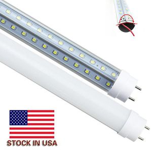 4ft Led Tube Light T8 V-Shaped 1200 4 ft LED Tube bulb Transparent/Milky Cover fluorescent lamp replacement T8 Light 28W for shop garage G13 type B direct wire