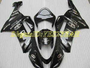 Kundenspezifisches Motorrad-Verkleidungsset für KAWASAKI Ninja ZX6R 636 07 08 ZX 6R 2007 2008, ABS-Kunststoff, glänzend schwarz, Verkleidungsset + Geschenke KB22