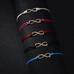 Pulseira de amizade ajustável para amantes Presente do infinito bff Faça uma bracelete de desejo Mulheres homens cordas vermelhas casal braceletes presente de jóias