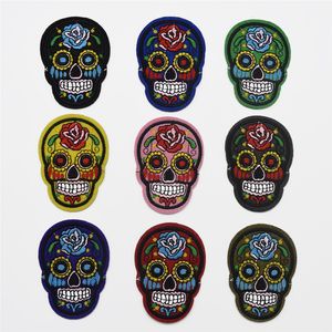 90pcs lot Skull rose Embroidered Applique Iron On Patch design DIY Sew Iron On Patch Badge