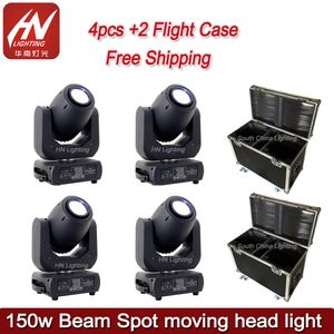 4PCs med Case Disco Night Club Stage Light LED Gobo Moving Head 150W LED-strålpunkt Flyttande huvudljus