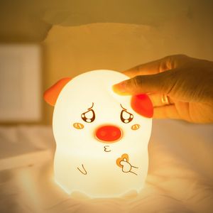 Pig silicone night light New style children pat atmosphere lamp with sleeping lamp Romantic gift dhl free