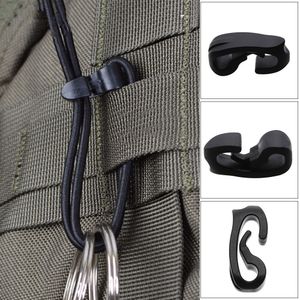 50pcs/lot Outdoor Strapping Plastic Hook Rope Buckles Elastic Rope Cord Bungee Ties With Hook Camping Backpack Bag Parts