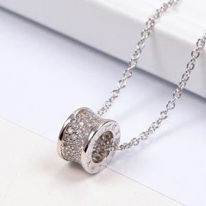 Stainless steel Roman love necklaces pendants Rhinestone choker necklace women men Lover neckalce Jewelry Gift with velvet bagcatier