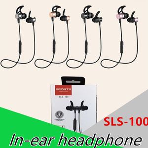 SLS100 stereo wireless bluetooth 4.1 sports earphone magnetic head inear supper bass music headset neckband headphone with package 60X