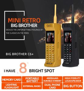 Unlocked Klasik Mini Retro Cep Telefonu Loud Hoparlör Parlak FlashLigh Lüks Powerbank Hızlı Arama Sihirli Ses Değiştirici Bluetooth Cep Telefonu