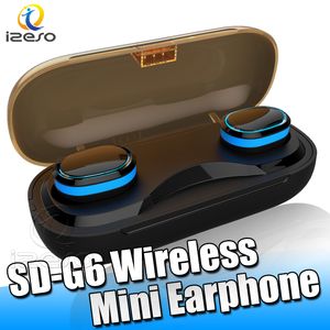 T16 sem fio Bluetooth V5.0 auriculares estéreo Waterproof Headphones emparelhamento automático Mini auriculares TWS com izeso Carregador Caso pacote de varejo