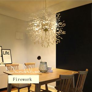 Lampadario moderno a LED con fuochi d'artificio, elegante lampadario a forma di ramo di un albero, lampadario decorativo a lucciola a soffitto, illuminazione a sospensione