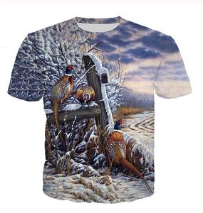 Najnowszy Moda Męskie / Womans Animals Bażant Styl Styl Tees 3D Print Casual T-shirt Topy Plus Size BB0183